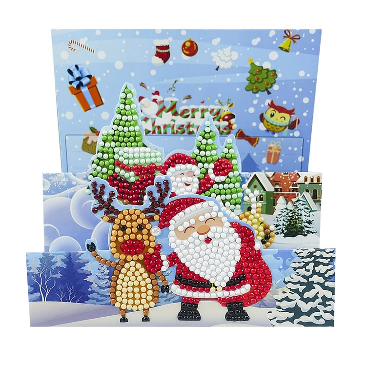 Santa Claus-DIY Creative Diamond Greeting Card