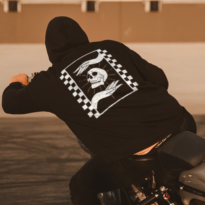 Creative skull print designer men's hoodie - Krazyskull