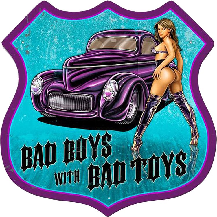 Bad Boys - Shield Vintage Tin Signs/Wooden Signs - 30x30cm