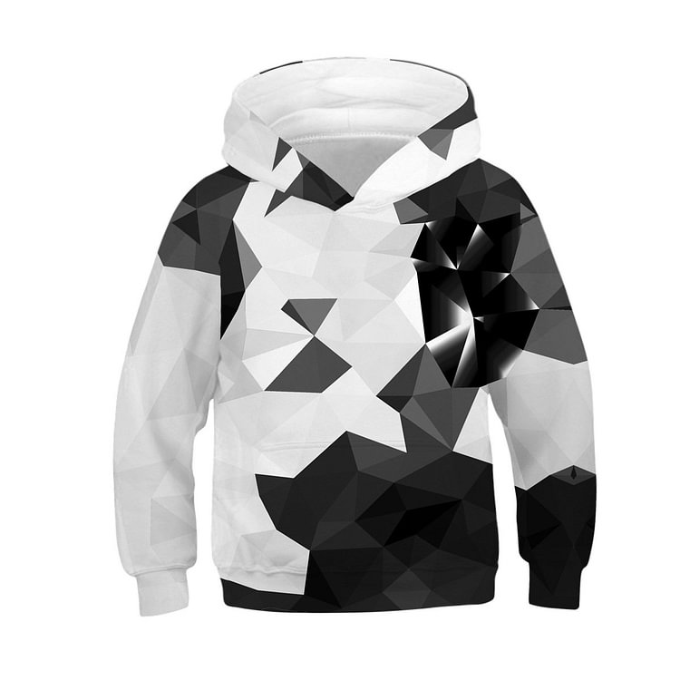 Long Sleeve Geometric Abstract Graphic Pattern Painted Hoodie-Mayoulove