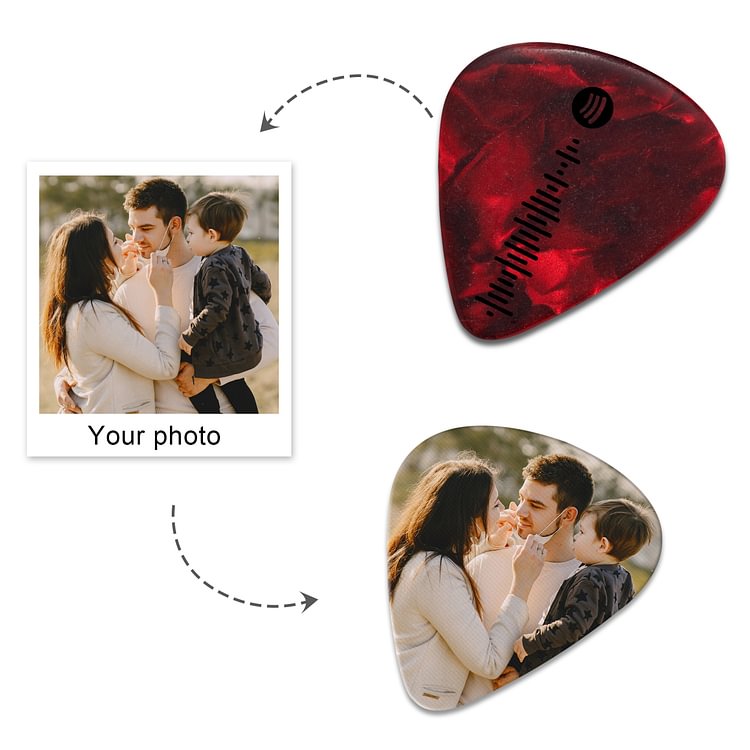 0.75mm Scannable Spotify Code Guitar Pick, Photo Engraved Music Song Guitar Pick