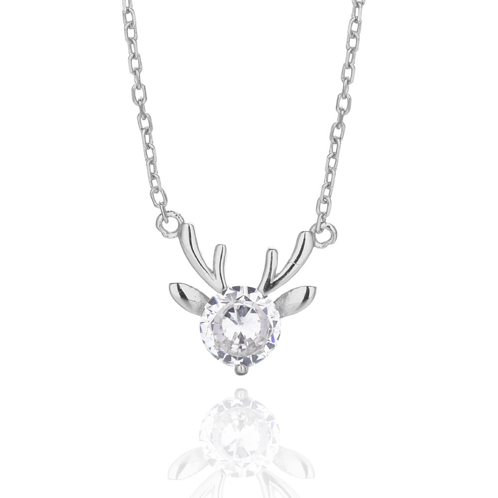 Antler Silver Pendant Necklace