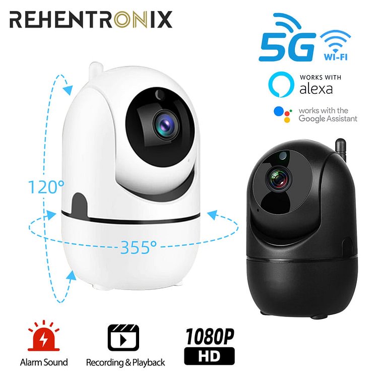 5G WiFi Camera 1080P WiFi PTZ IP Camera Wireless WiFi Surveillance Camera Alexa Google Auto Tracking Indoor Security IP Camera - Sean - Codlins