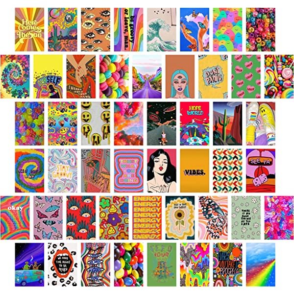 Posters for Room Aesthetic Cottagecore Room Decor for Bedroom Aesthetic Cute Trendy Boho Wall Decor for Teen Girls Green Photo Pictures Dorm Wall Art 50 pcs Haoran Vintage Wall Collage Kit Aesthetic Pictures