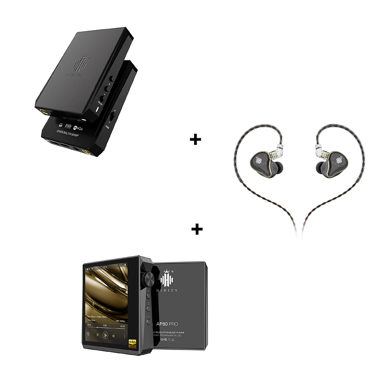 AP80 Pro Music Player + DH80S DAC & AMP + MS4 Earphones Bundle-Hidizs