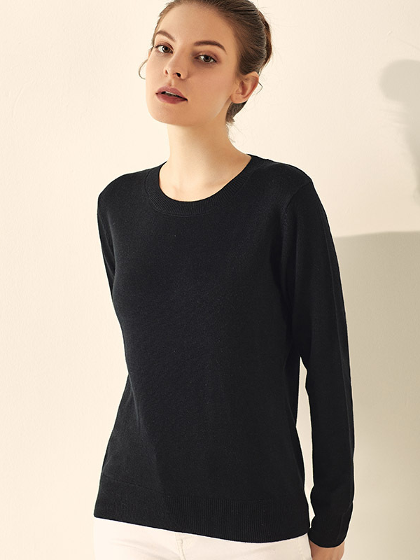 Silk T-shirt Women's Cashmere Blend Knitted Style