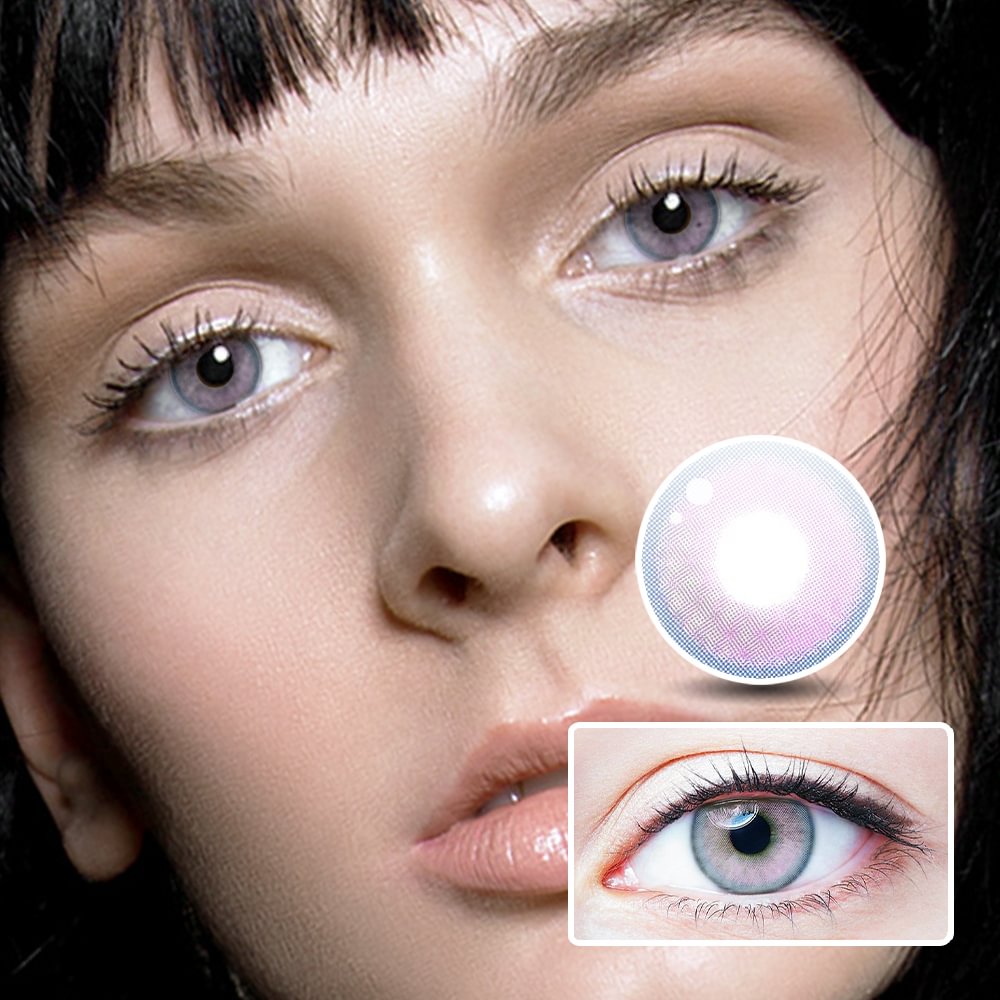 NEBULALENS Small Bulb Purple Yearly Prescription Colored Contact Lenses NEBULALENS