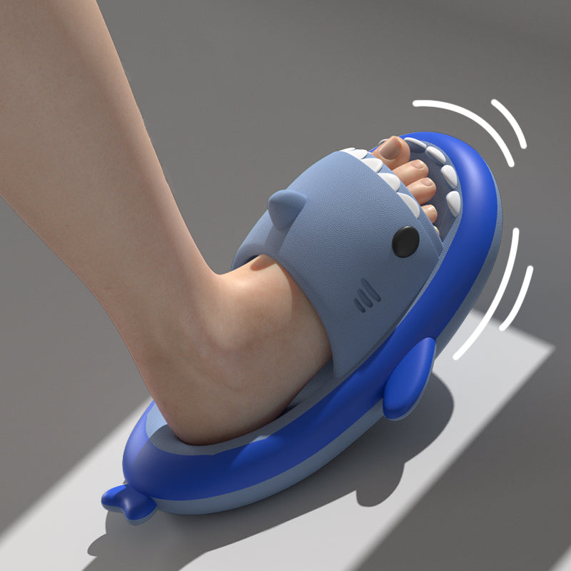 Premium Contrast Color Shark Slides - Super Soft, Comfy, Silent and Anti-slippery Contrast Color 