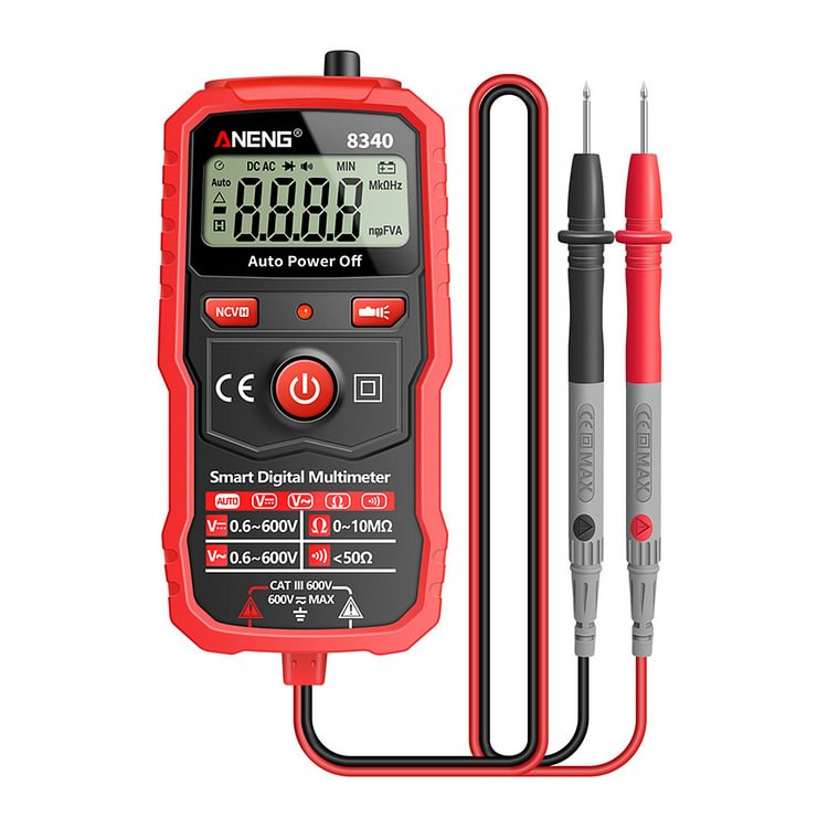 8340min LCD Digital Multimeter Ohm Meter with NCV Zero Fire Wire Tester