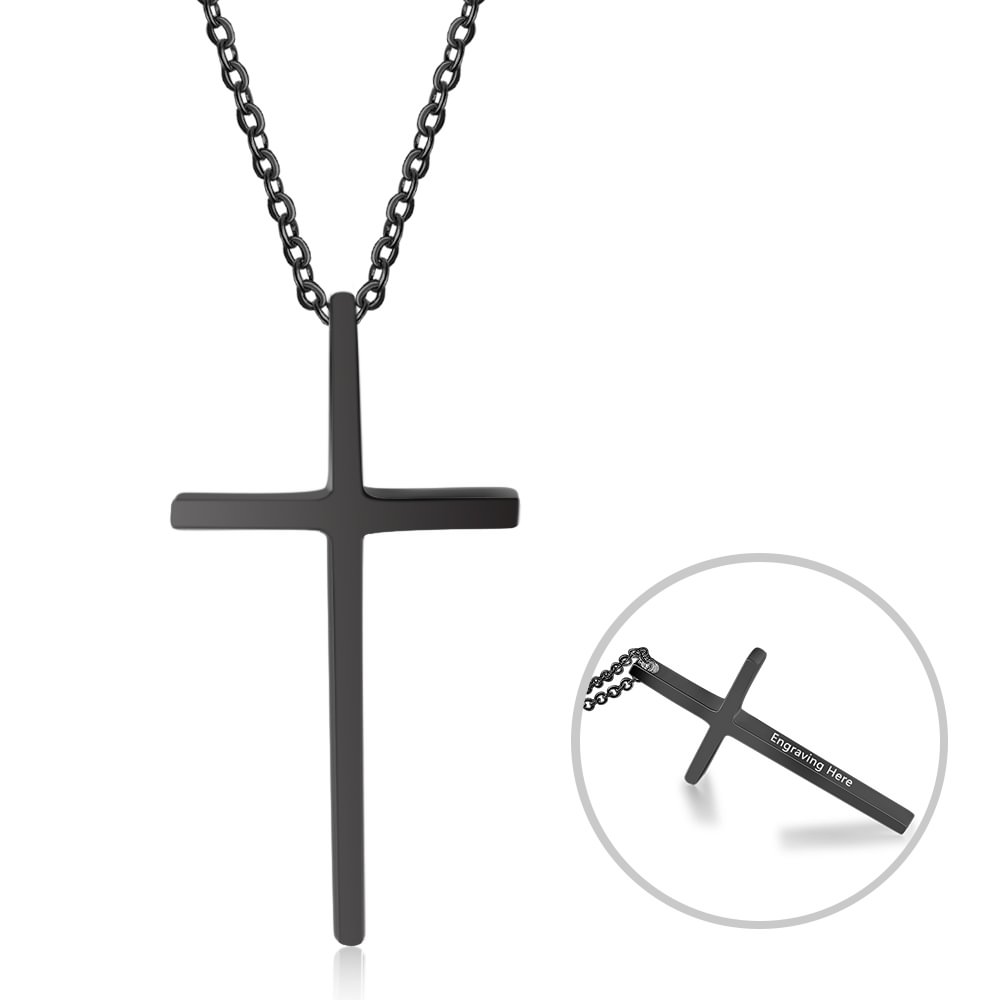 Herren Kreuz Halskette geschnitzt 1 Seite personalisierte Bar Halskette t1 Kettenmachen