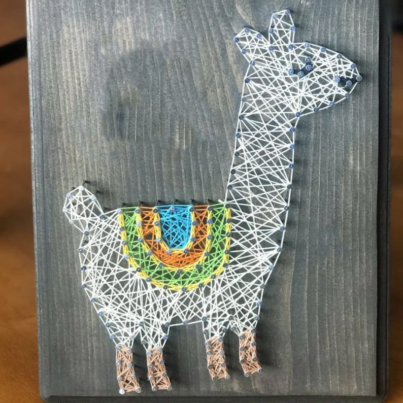 String Art - Llama 5" x 5"-Ainnpuzzle