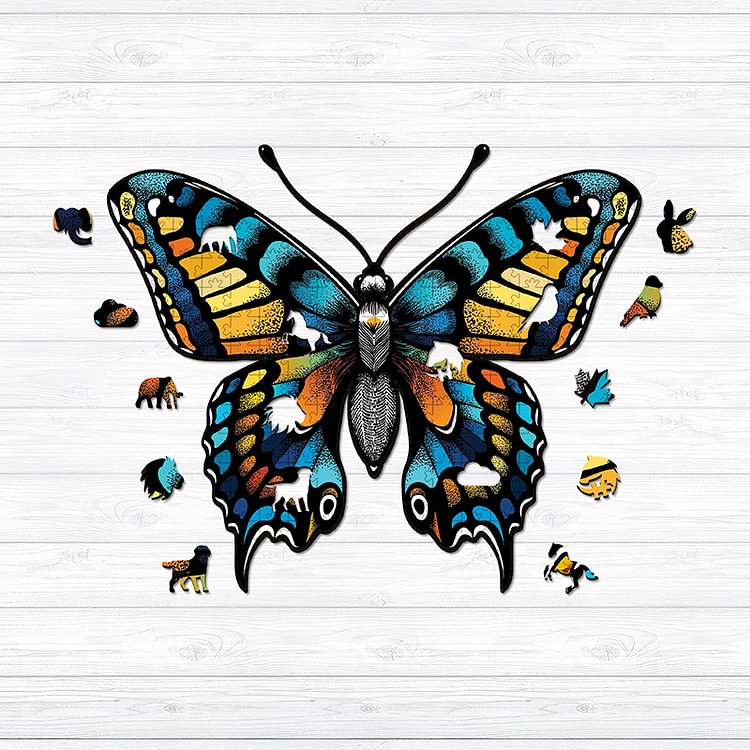 Blue Butterfly Wooden Jigsaw Puzzle
