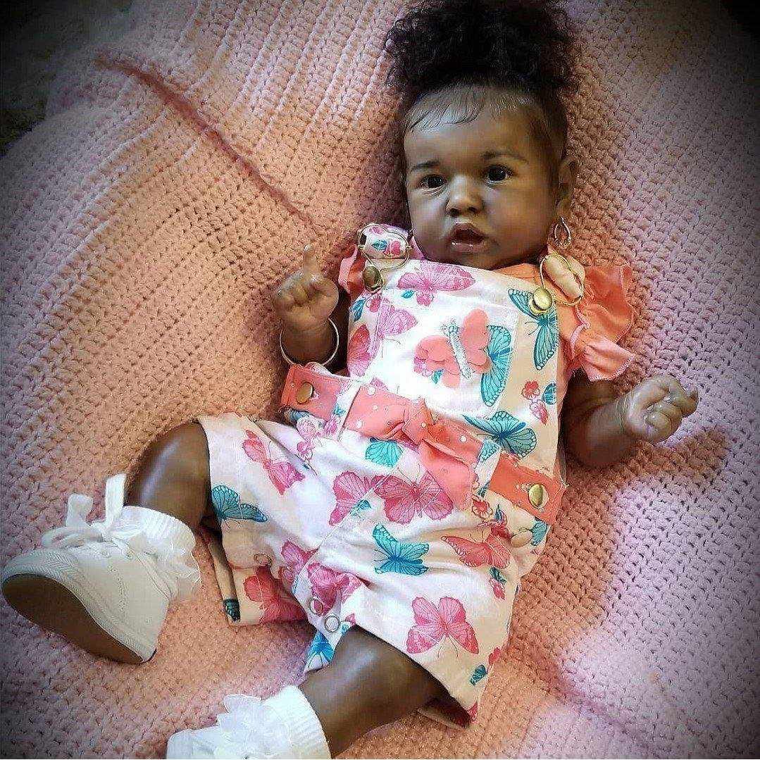 20'' Black African American Black Reborn Toddlers Baby Doll Girl Nicole, Birthday Present 2022 -JIZHI® - [product_tag]