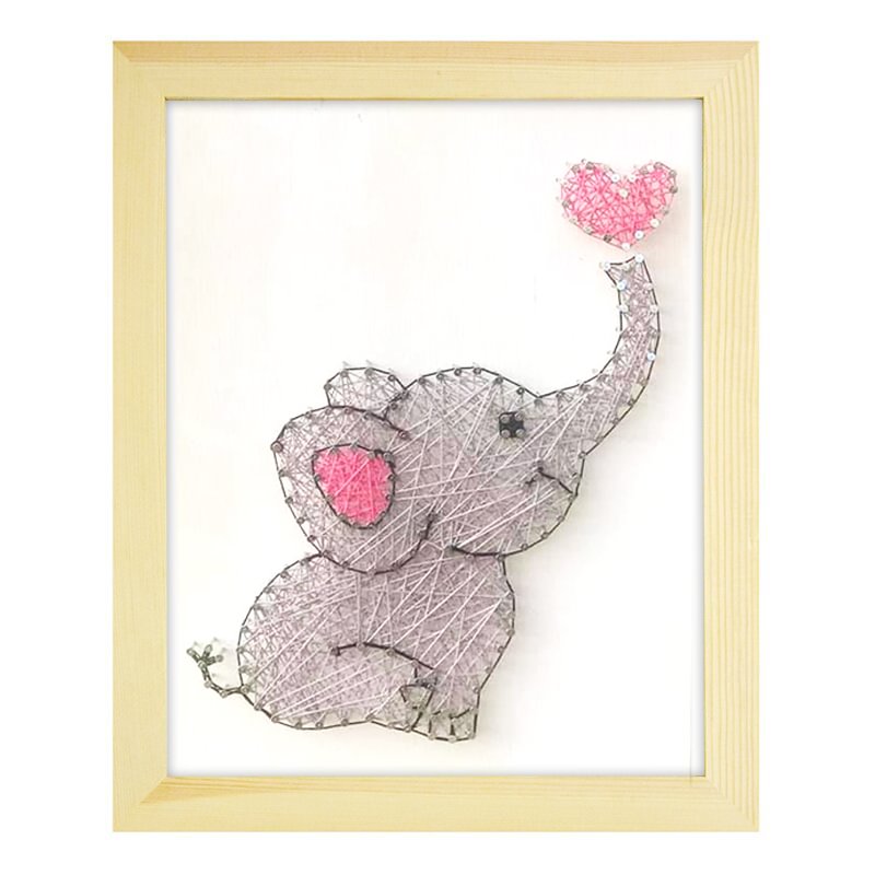Elephant String Art Kit (personalization available)-Ainnpuzzle