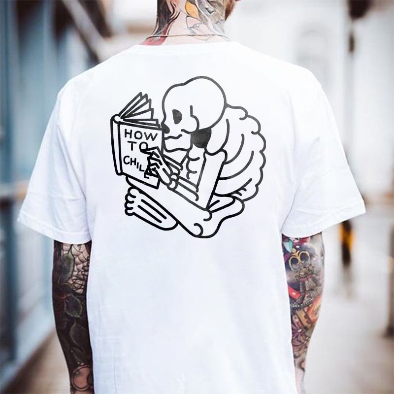 How To Chill Skull Printed Men's T-shirt - Krazyskull