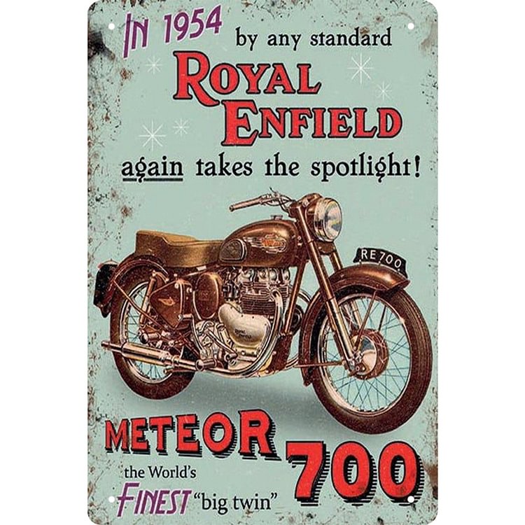 Royal Enfield Meteor 700 Motorcycle - Vintage Tin Signs/Wooden Signs - 20x30cm & 30x40cm