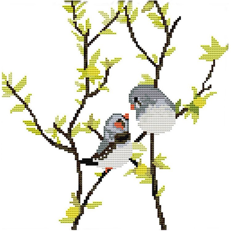 Tree Bird - 14CT Stamped Cross Stitch - 31*31CM