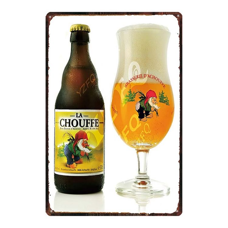 Chouffe Beer - Vintage Tin Signs/Wooden Signs - 20x30cm & 30x40cm