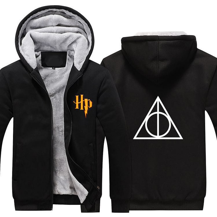 Mayoulove Harry Potter Hogwarts Unisex Lined Hoodie Fleece Sweatshirt Full Zipper Hooded Thicken Jacket-Mayoulove
