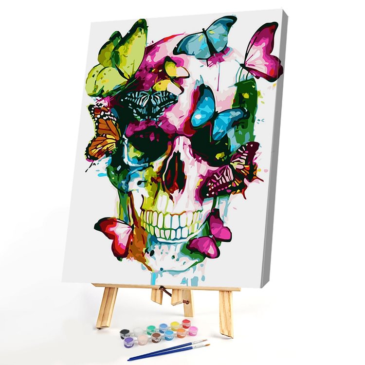 30*40CM Paint By Numbers-Skull Butterfly?