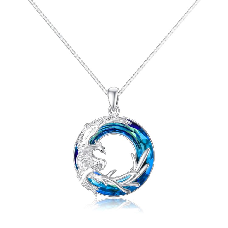 S925 I Survived Because The Fire Inside Me Burns Brighter Than The Fire Around Me Phoenix Crystal Necklace