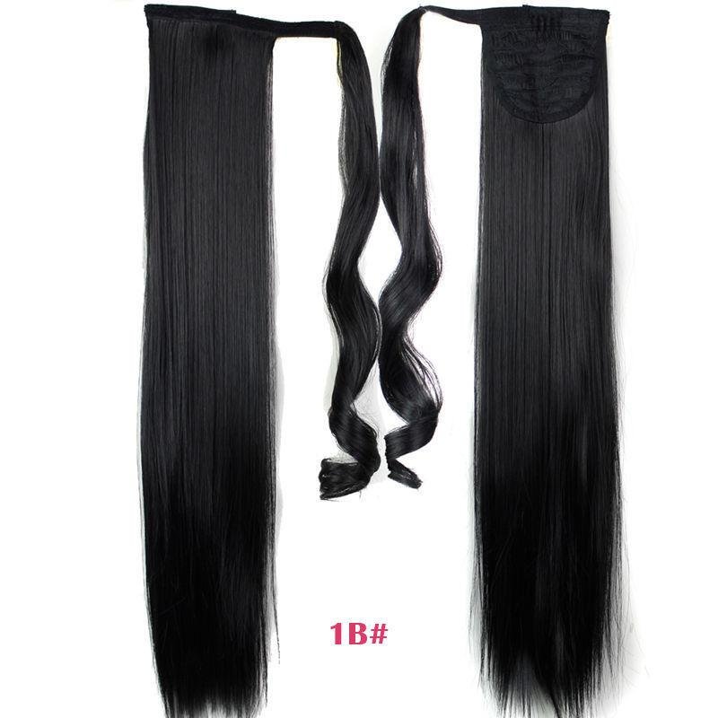 Chemical Fiber Velcro Straight Ponytail Wig Women-Corachic