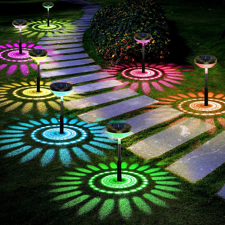 Color Changing/Warm White LED Solar Pathway Lights - tree - Codlins