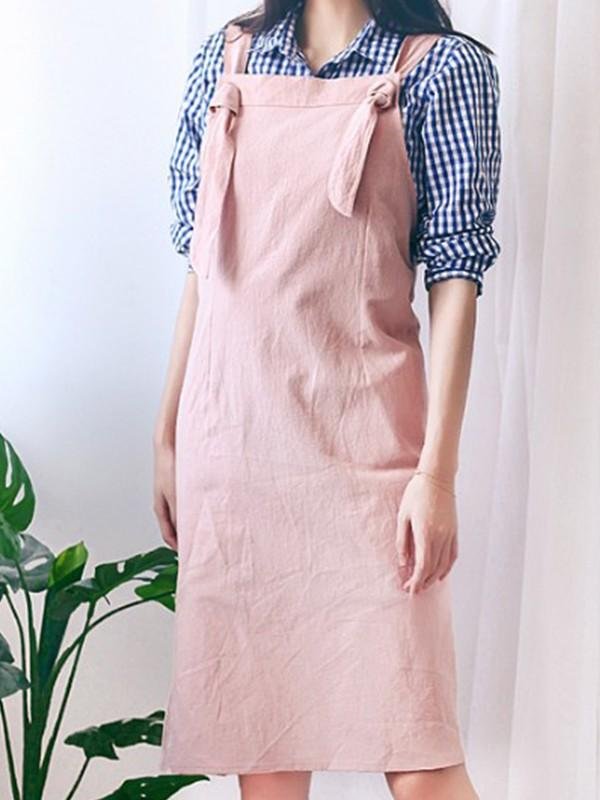 Cotton linen apron loose overalls-Mayoulove