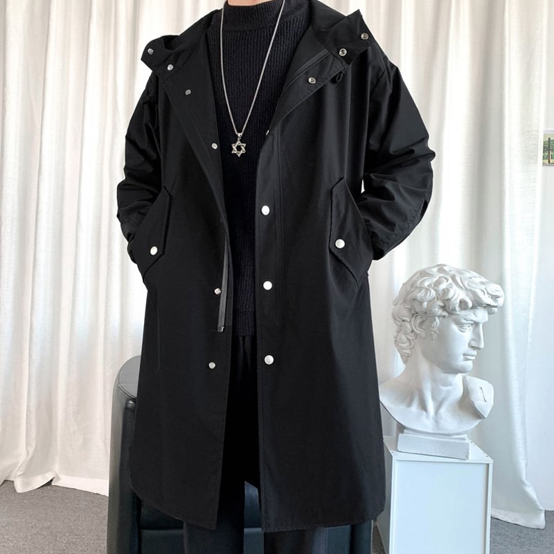 Pocket Hooded Long Trench Coat(2.0) / Techwear Club / Techwear
