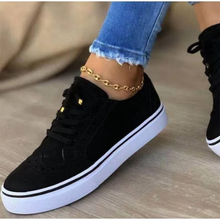 Women's Casual Shoes Round Head Lace Up Single Shoes Comfortable Spring And Summer