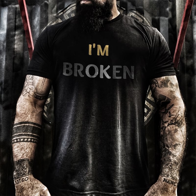 I'm Broken Printed Men's T-shirt - Krazyskull
