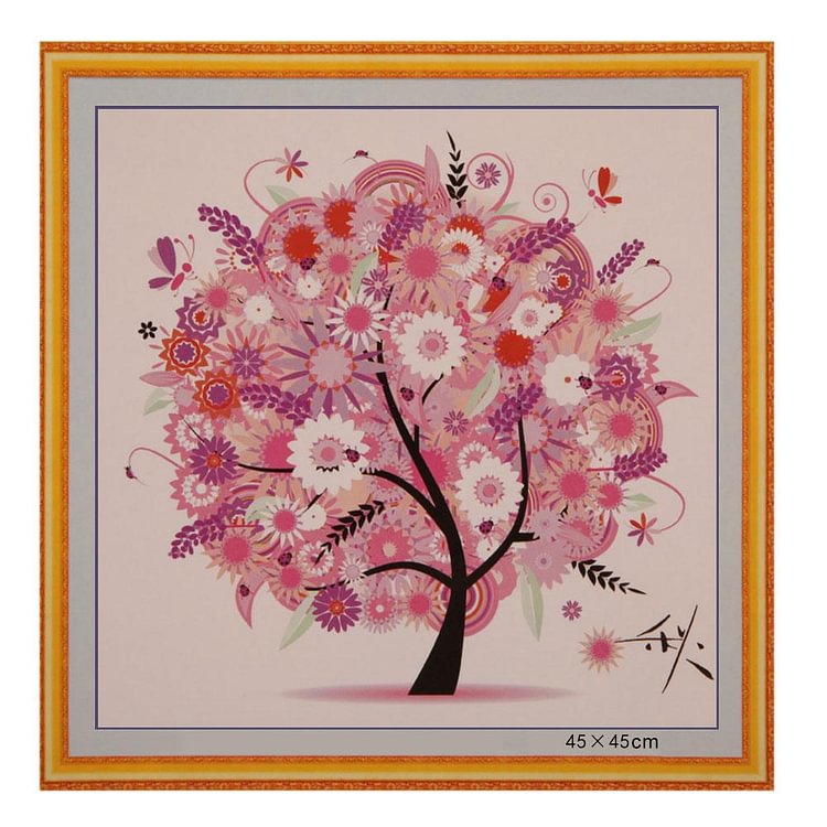 Colorful Autumn Tree - 14Ct Counted Cross Stitch Kit 45*45CM