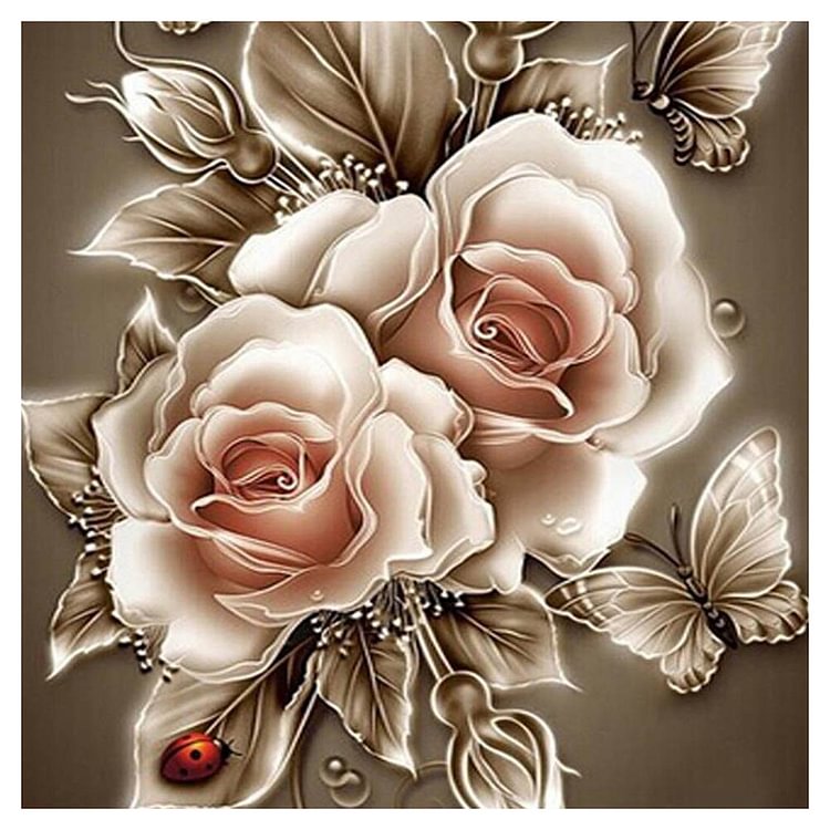 Rose Brown - Special Shaped Diamond Painting - 25*25CM
