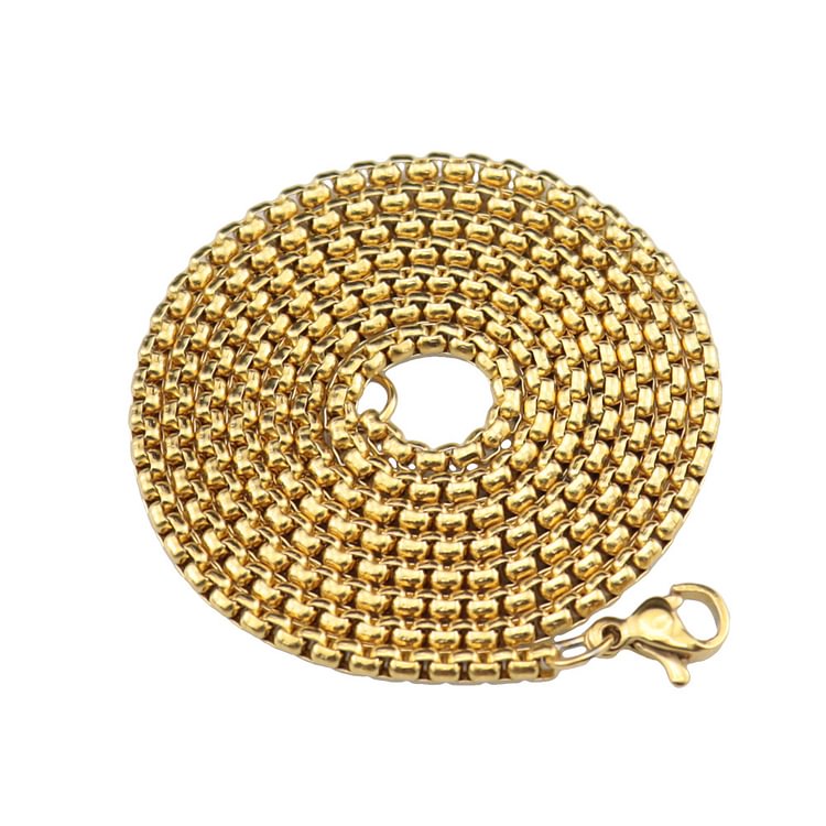 2.5mm Stainless Steel Gold Box Chain Necklace