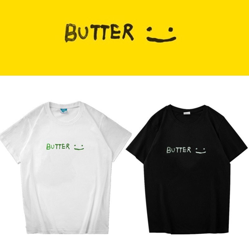 방탄소년단 Butter Album Letter Print T-shirt