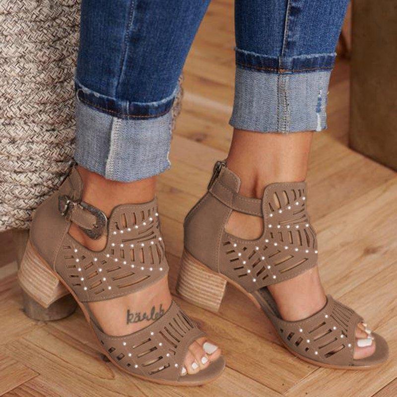 Susiecloths Women Cut-out Slip-on Booties