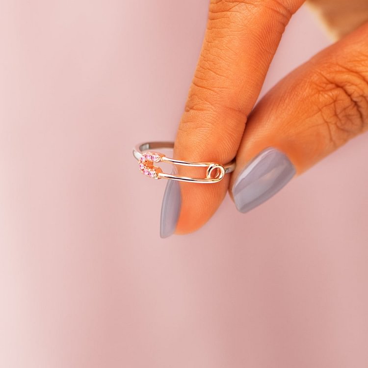 Be Safe Stay Strong Come Home Minimalist Safety Pin Ring