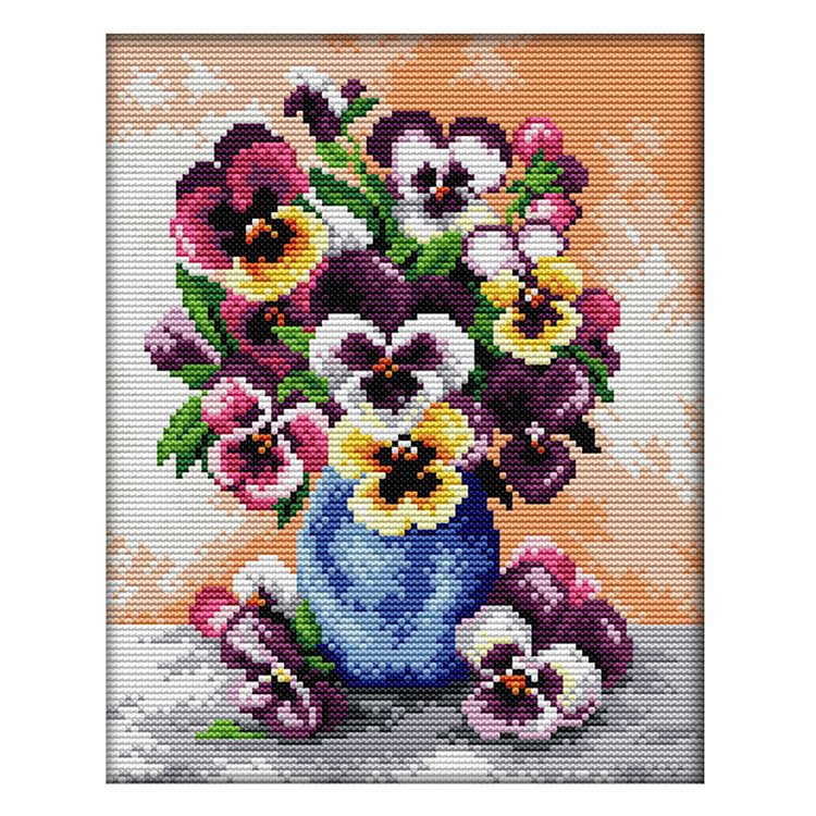 (Counted/Stamped)Flowers  - Cross Stitch  29X22CM