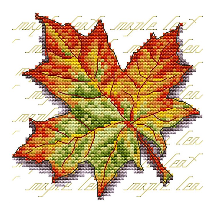 Leaves - 14CT Stamped Cross Stitch - 16*15CM