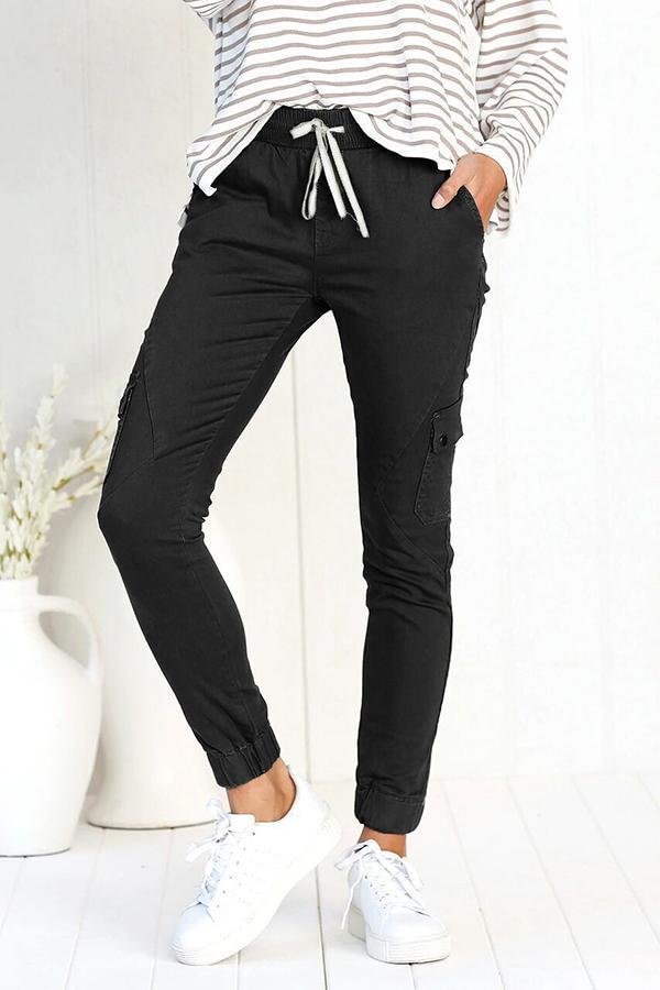 Womens Casual Slim Fit Multi-pocket Pants-Allyzone-Allyzone