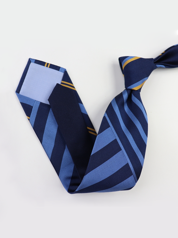 Slant Strips Blue Silk Tie-Real Silk Life