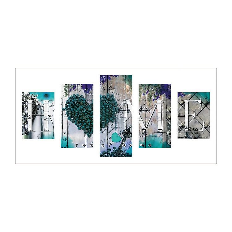 LOVE 5 pictures - Full Round Drill Diamond Painting - 95x45cm(Canvas)