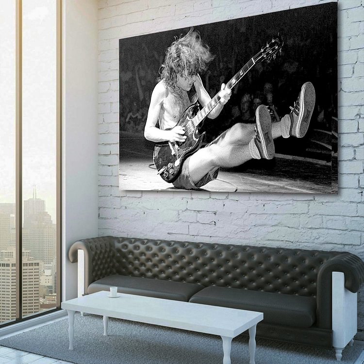 Angus Young - AC/DC Guitarist Canvas Wall Art