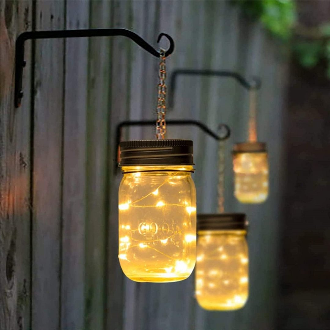Hanging Solar Mason Jar Lights, 2 Pack 30 Led String Fairy lights For Mother's Day Solar Lanterns Table Lights, Great Outdoor Yard and Christmas Décor、、sdecorshop