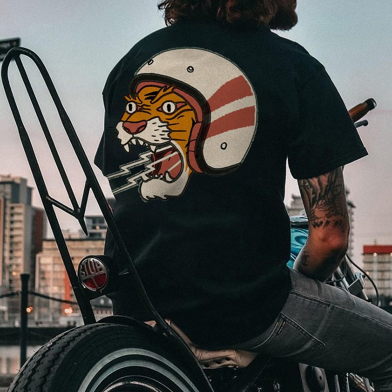 Designer ferocious tiger print men's t-shirt -  UPRANDY