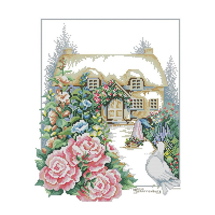 Spring Is Full Of Gardens - 14CT Stamped Cross Stitch - 33*40cm