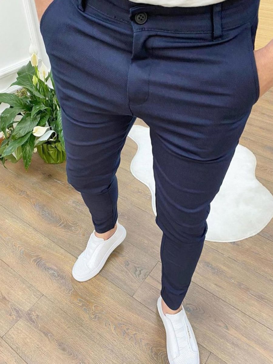 Tiboyz Men's solid color casual pants