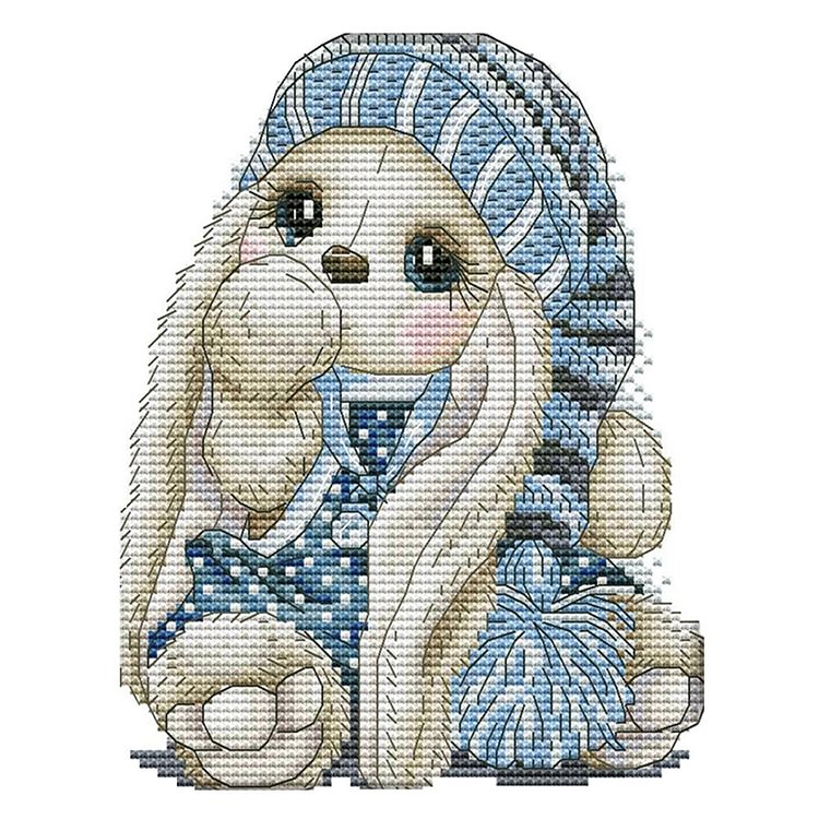 Cute Bunny - 14CT Stamped Cross Stitch - 20*17cm
