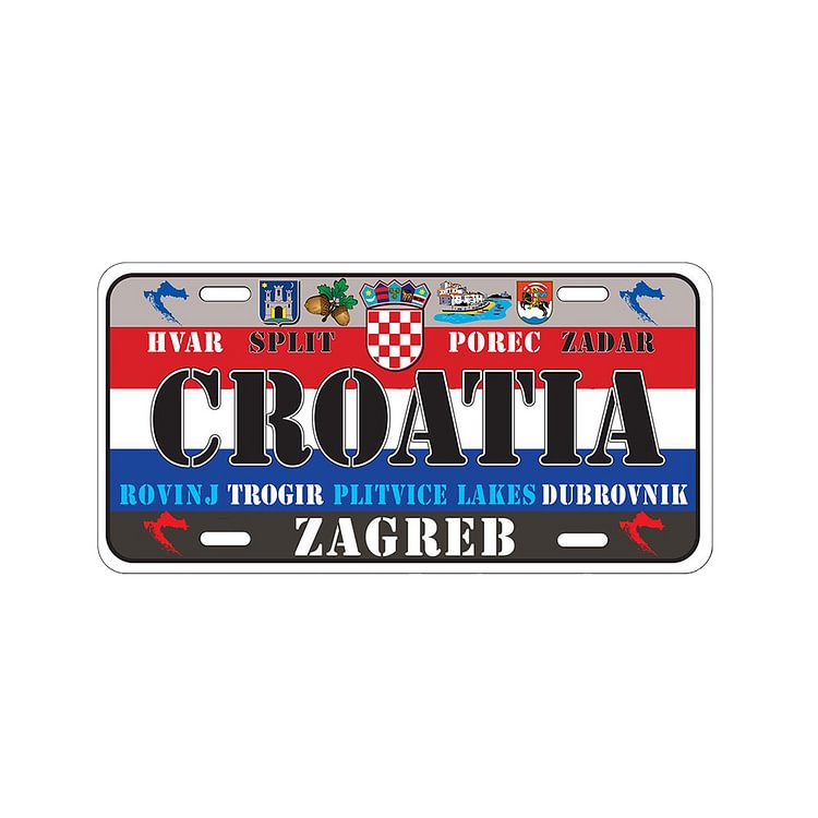 Croatia - Car Plate License Tin Signs/Wooden Signs - 30x15cm