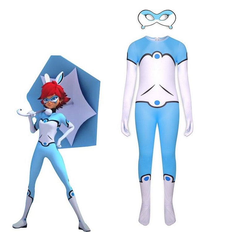Mayoulove Miraculous Ladybug Cosplay Costume with Mask Boys Girls Bodysuit Halloween Fancy Jumpsuits-Mayoulove